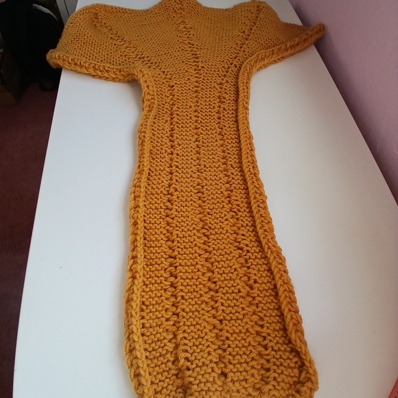 Dragon Wing Cowl Scarf - Mustard - Picture 7 of 7